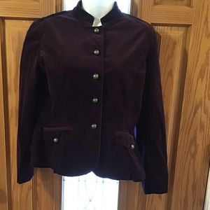 💚3/$25 Coldwater Creek 10 petite purple corduroy jacket with silver buttons